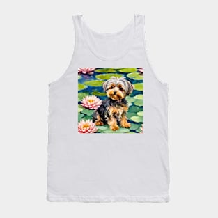 Yorkipoo on Lily Pond Tank Top